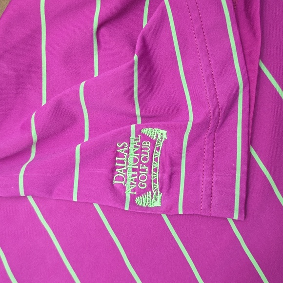 PETER MILLAR Summwr Comfort Men's Plum Purple Striped Polo Shirt Sz L - Picture 3 of 6